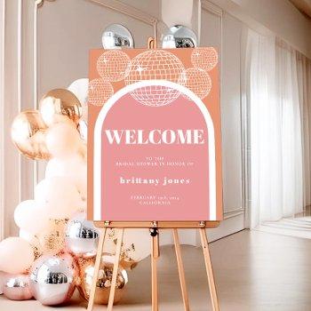 retro disco pink and orange groovy bridal shower foam board