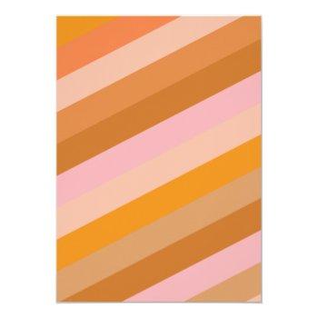 Retro Modern Geometric Pink Orange Bridal Brunch Invitation Front View