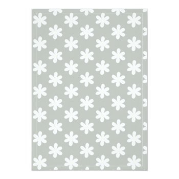 Retro Sage Green Daisy Flower Bridal Shower  Invitation Front View