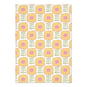 Retro Scandi Yellow Orange Flower Front View