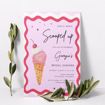 retro shes been scooped up ice cream bridal shower invitation