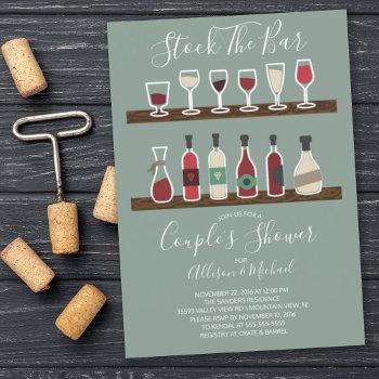 retro stock the bar couples shower invitation