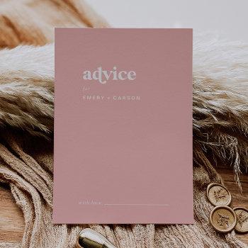 retro summer | blush pink wedding advice card