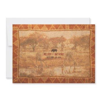 rhino african safari wedding invitation