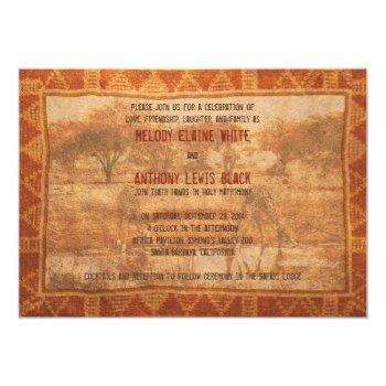 Rhino African Safari Wedding Invitation Front View