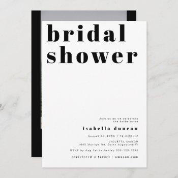 riley bold bohemian retro photo bridal shower invitation