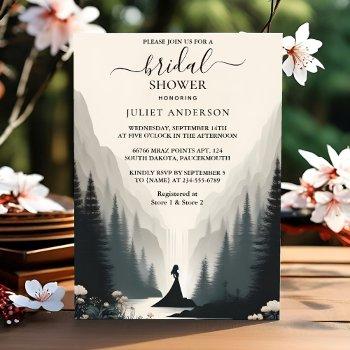 river rain cloud smoky mountain bridal shower invitation