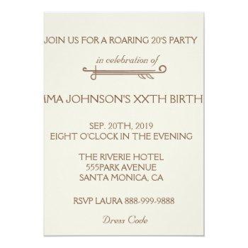 Roaring 20's Flapper Girl Retro Party Invitations Front View