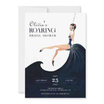roaring 20s glas chic flapper bridal shower invitation