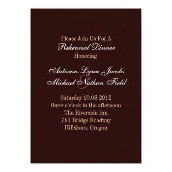 Romantic Butterfly Fall Wedding Rehearsal Dinner Invitation Front View