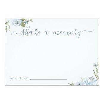 Romantic Dusty Blue Floral Share A Memory Card Front View