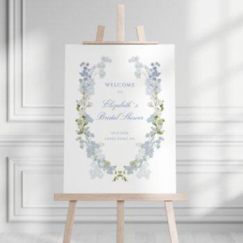 romantic soft blue bridal shower welcome sign