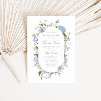 romantic soft blue floral bridal shower invitation