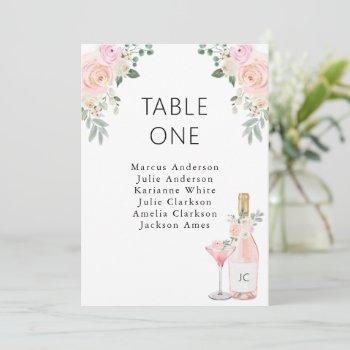 rosé all day bridal shower table card