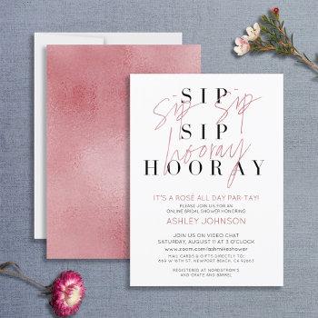 rose all day typography virtual bridal shower invitation