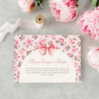 rose floral love shack fiance bridal shower recipe enclosure card