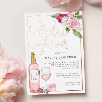 rosé garden | bridal shower foil invitation