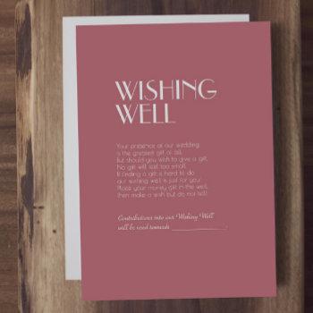 rose garden | dark rose wedding wishing well enclosure card