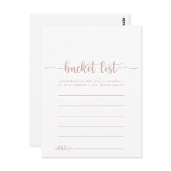 rose gold calligraphy simple bucket list cards