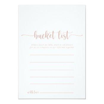 Rose Gold Calligraphy Simple Bucket List Cards Front View