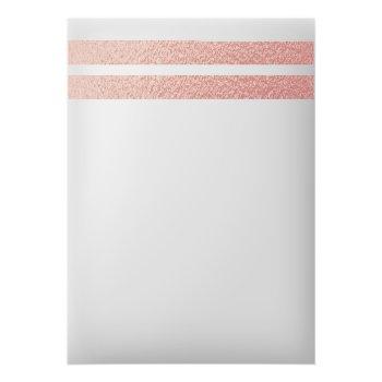 Rose Gold Foil Stripes Bridal Shower Ticket Invite Front View