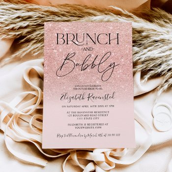 Rose Gold Glitter Chic Brunch Bubbly Front View