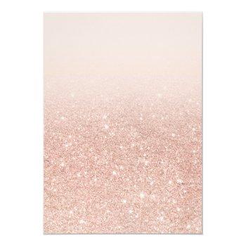 Rose Gold Glitter Elegant Chic Dress Bridal Shower Invitation Front View