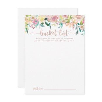 rose gold spring floral wedding bucket list cards