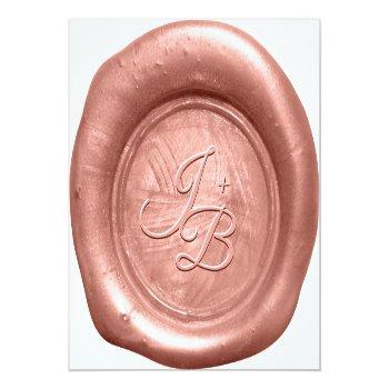 Rose Gold Wax Seal Print Stickers Wedding Envelope Front View