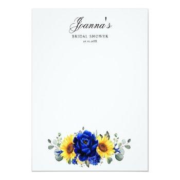 Royal Blue Sunflower Bridal Shower Game Guess Who Front View