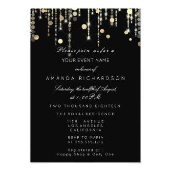 Royal Bronze Gold Drips Birthday Bridal Shower Inv Invitation Front View