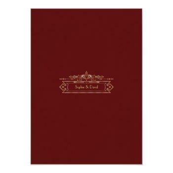 Royal Burgundy Gold Great Gatsby Front View