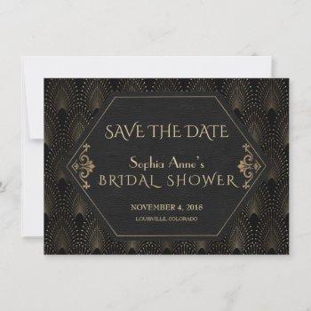 royal gold great gatsby 20s bridal shower save the date