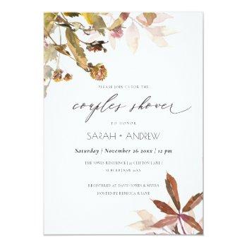 Rust Orange Fall Tree Branch Couples Shower Invite Front View