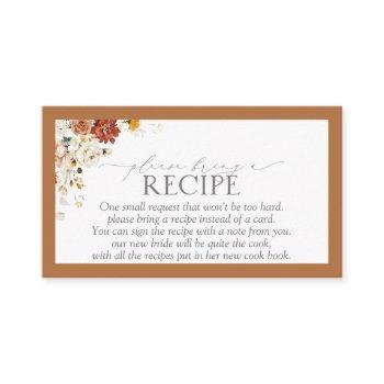 rust orange please bring a recipe enclosure card