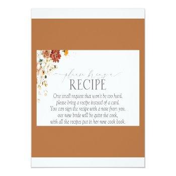Rust Orange Please Bring A Recipe Enclosure Card Front View