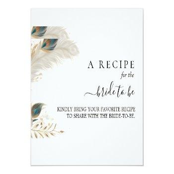 Rustic Asian Sky Cloud Peacock Bridal Shower Enclosure Card Front View