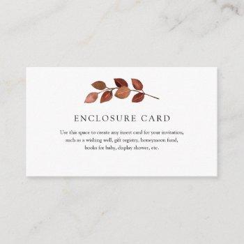 rustic autumn branch enclosure card