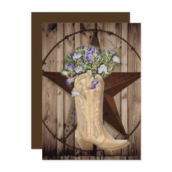 rustic barn wood wildflower western country cowboy invitation