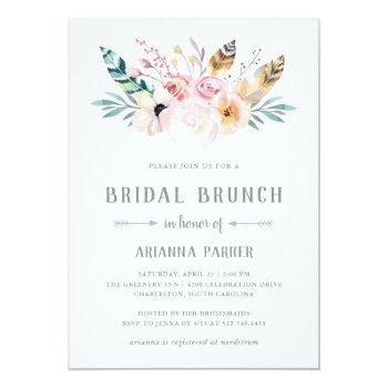 Rustic Boho Bridal Brunch Invitation Front View