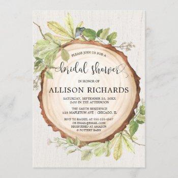 rustic bridal shower forest woods theme invitation