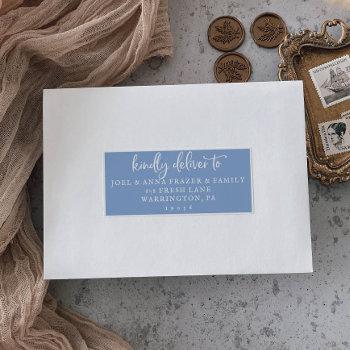 rustic cornflower blue guest address labels