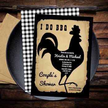 rustic country chicken i do bbq couple's shower invitation