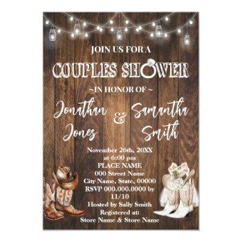 Rustic Couples Shower Western Country Barn Wedding Invitation Front View