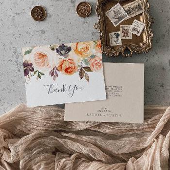 rustic earth florals thank you card