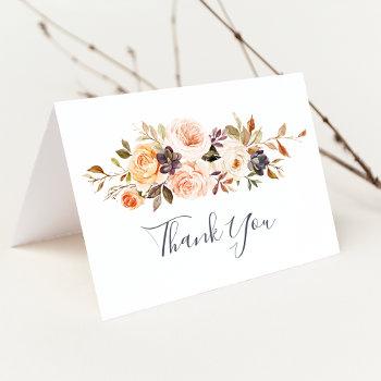 rustic earth florals thank you card