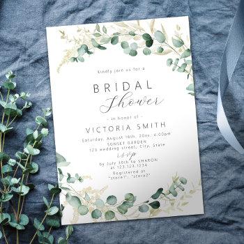 rustic eucalyptus greenery boho bridal shower invitation