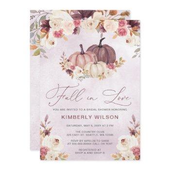 rustic fall in love pumpkins fall bridal shower invitation