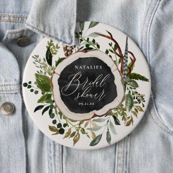 rustic farmhouse barn botanical bridal shower button