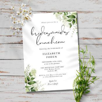 rustic greenery monogram bridesmaids luncheon invi invitation